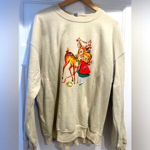 Ladies Christmas vintage retro 1950’s sweatshirt crewneck Large L